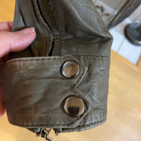 Maje Women's Genuine Lamb Leather Gray Moto Jacket, Size Medium - Picture 7 of 12